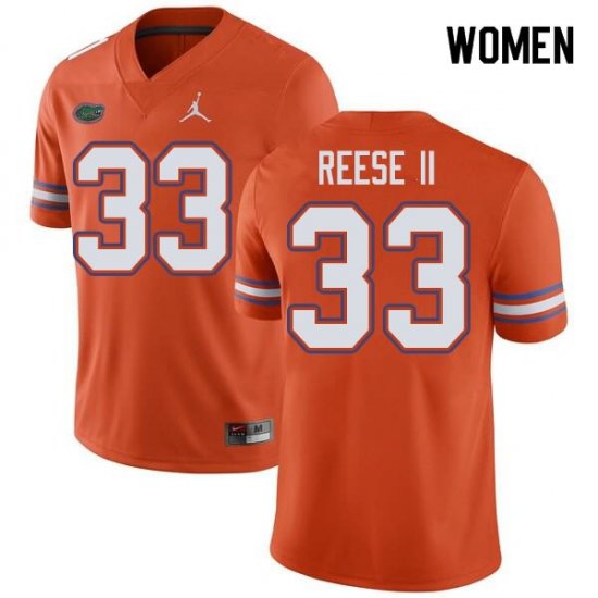 Women's Florida Gators #33 David Reese II NCAA Jordan Brand Orange Authentic Stitched College Football Jersey GHZ1562PF